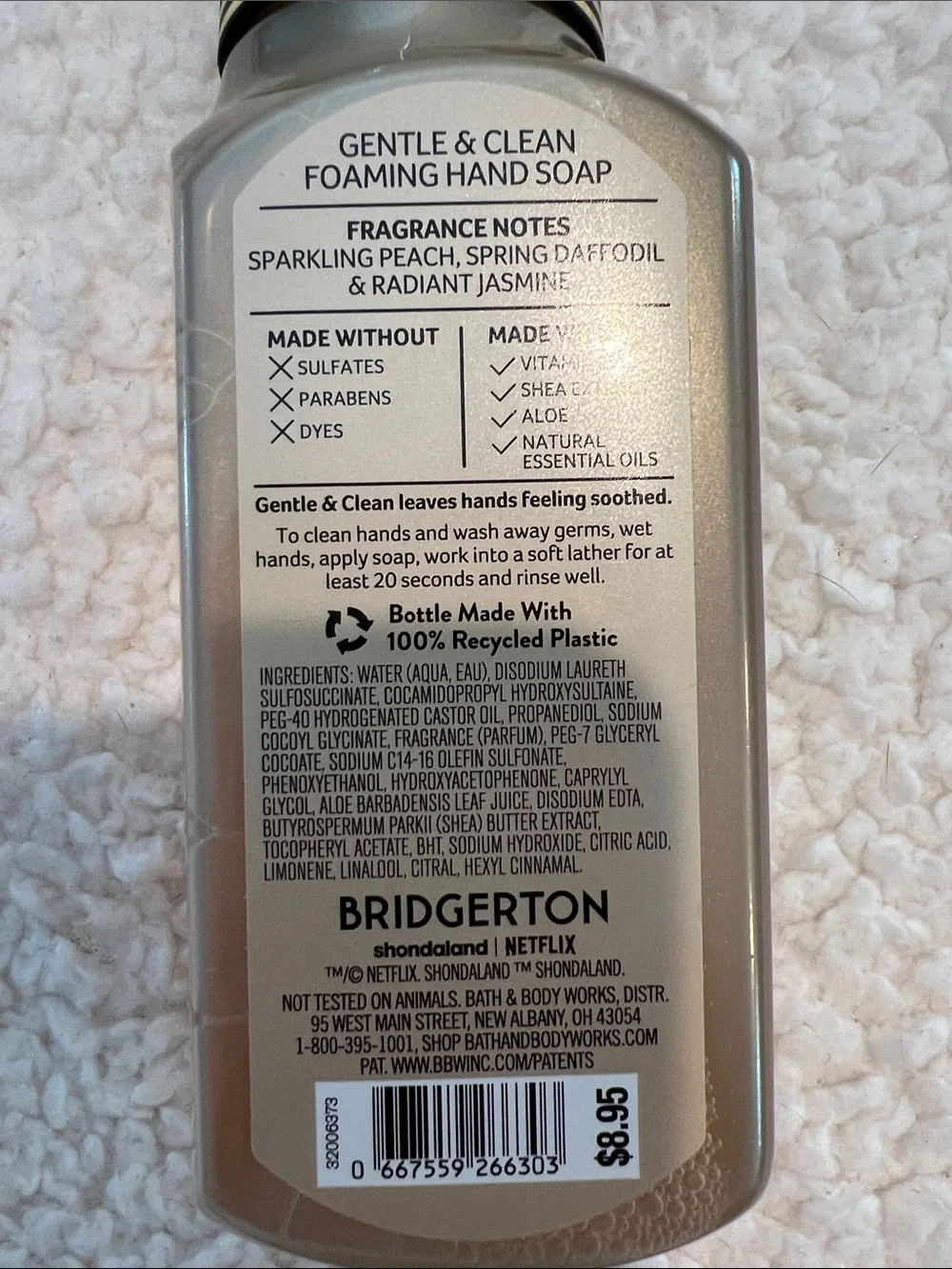 Bath & Body Works Bridgerton Gentle & Clean Foaming Hand Soap -  Peach - 8 ounce